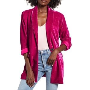 Endless Rose magenta velvet blazer size large